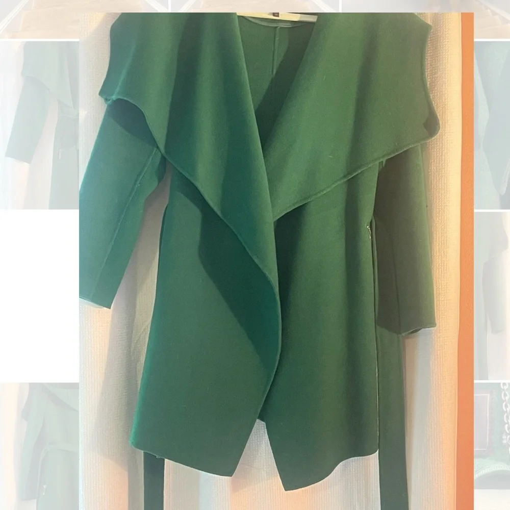 BCBGMaxAzria green wool blend coat - Picture 3 of 15